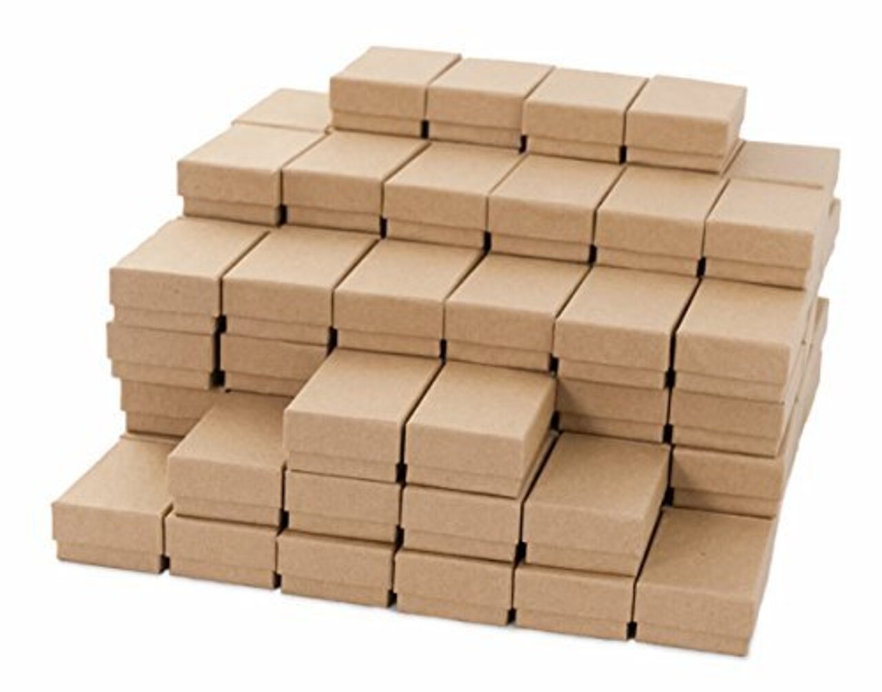JewelrySupply Kraft Cotton Filled Jewelry Box #21 (Case of 100)